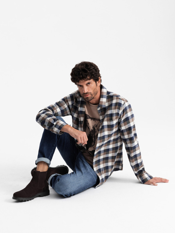 Ombre Clothing Férfi szarvasbőr magas sarkú cipő Ombre ruházat