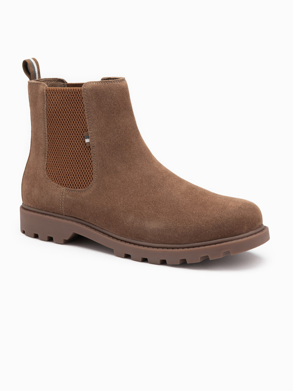 Ombre Clothing Férfi szarvasbőr magas sarkú csúszós cipő Ombre ruházat