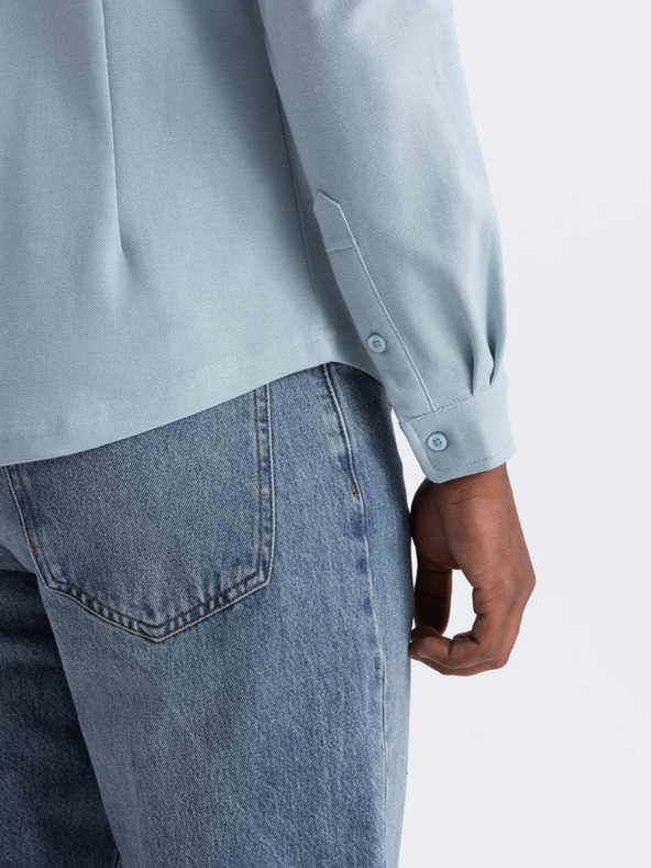 Ombre Clothing Férfi kötött vékony ujjú ing Ombre ruházat