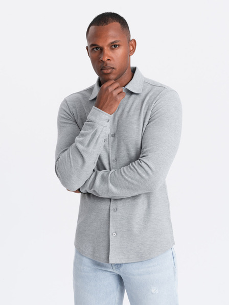 Ombre Clothing Férfi kötött vékony ujjú ing Ombre ruházat