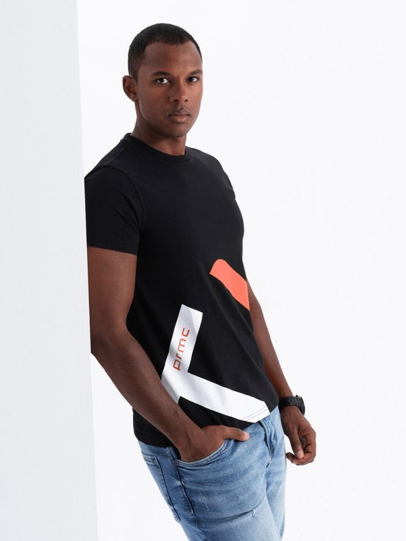 Ombre Clothing Férfi pamut póló finom hímzéssel Ombre ruházat