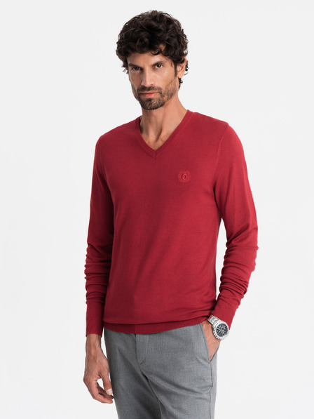 Ombre Clothing Elegáns férfi BASIC V-nyakú pulóver Ombre ruházat