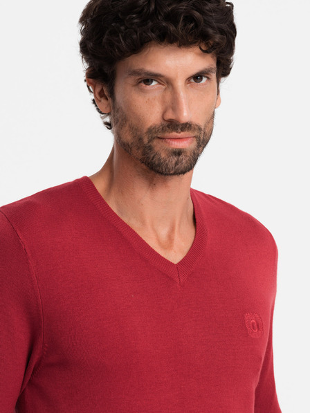 Ombre Clothing Elegáns férfi BASIC V-nyakú pulóver Ombre ruházat