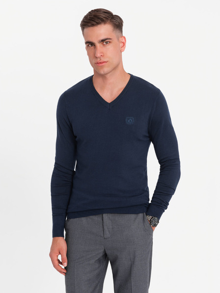 Ombre Clothing Elegáns férfi BASIC V-nyakú pulóver Ombre ruházat