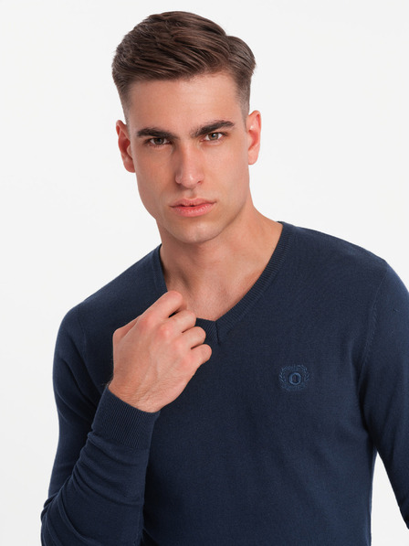 Ombre Clothing Elegáns férfi BASIC V-nyakú pulóver Ombre ruházat