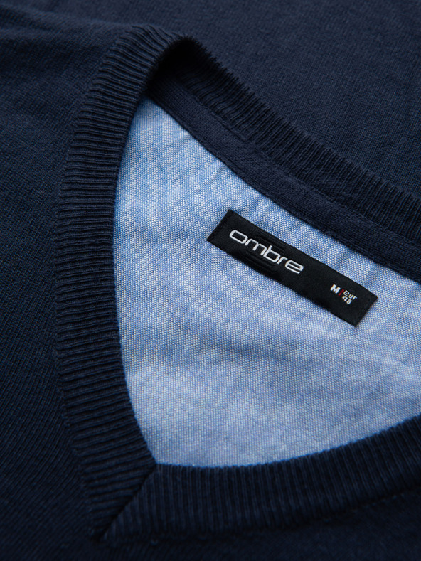 Ombre Clothing Elegáns férfi BASIC V-nyakú pulóver Ombre ruházat