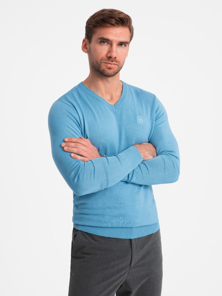 Ombre Clothing Elegáns férfi BASIC V-nyakú pulóver Ombre ruházat