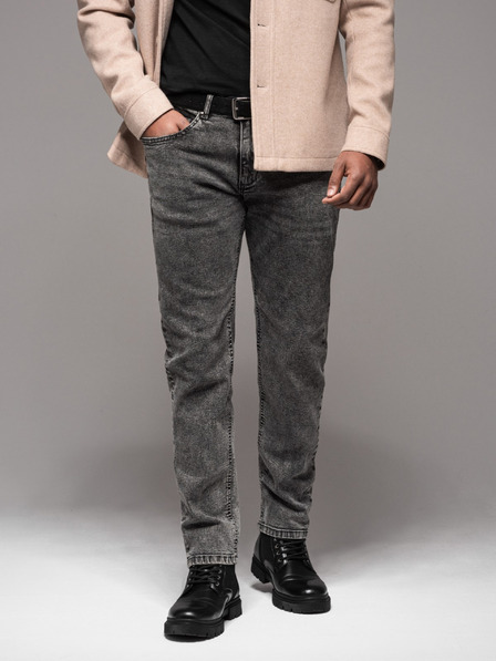 Ombre Clothing Férfi farmer nadrág egyenes szárú - fekete V1 OM-PADP-0133 Ombre Clothing