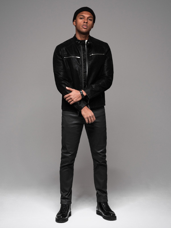 Ombre Clothing Férfi farmer nadrág egyenes szárú - fekete V1 OM-PADP-0133 Ombre Clothing