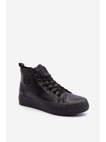 BIG STAR SHOES Férfi szigetelt magas szárú cipzáras tornacipő Fekete Big Star méret: