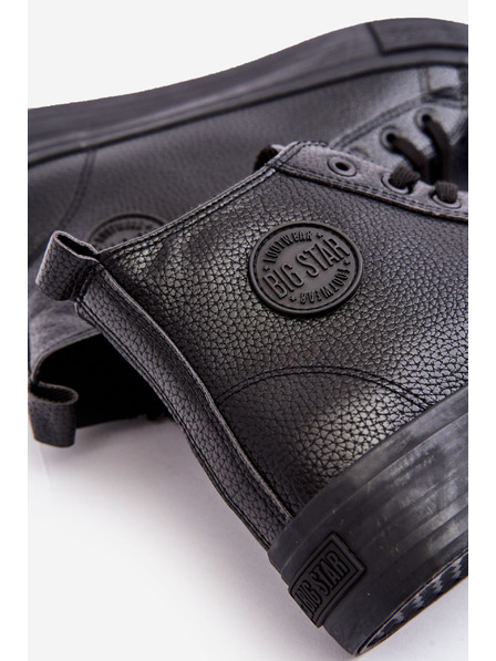 BIG STAR SHOES Férfi szigetelt magas szárú cipzáras tornacipő Fekete Big Star méret: