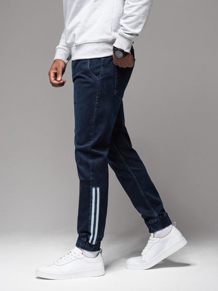 Ombre Clothing Férfi farmer tréningnadrág csővel - sötétkék V4 OM-PADJ-0156 Ombre Clothing OM-PADJ-0156 Ombre Clothing