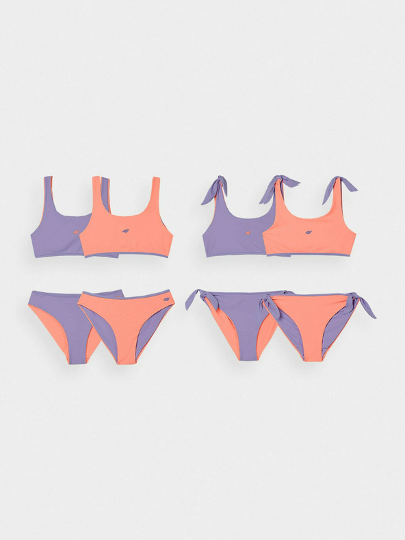 4F Lányok kétrészes fürdőruha 4F - korall/lila