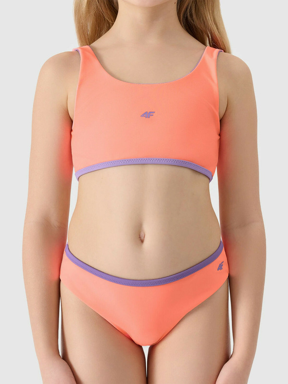 4F Lányok kétrészes fürdőruha 4F - korall/lila