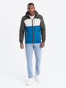 Ombre Clothing Férfi könnyű, színes sportdzseki gyapjúval kék Ombre Ruházat
