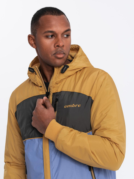 Ombre Clothing Férfi könnyű, színes sportdzseki gyapjúval kék Ombre Ruházat