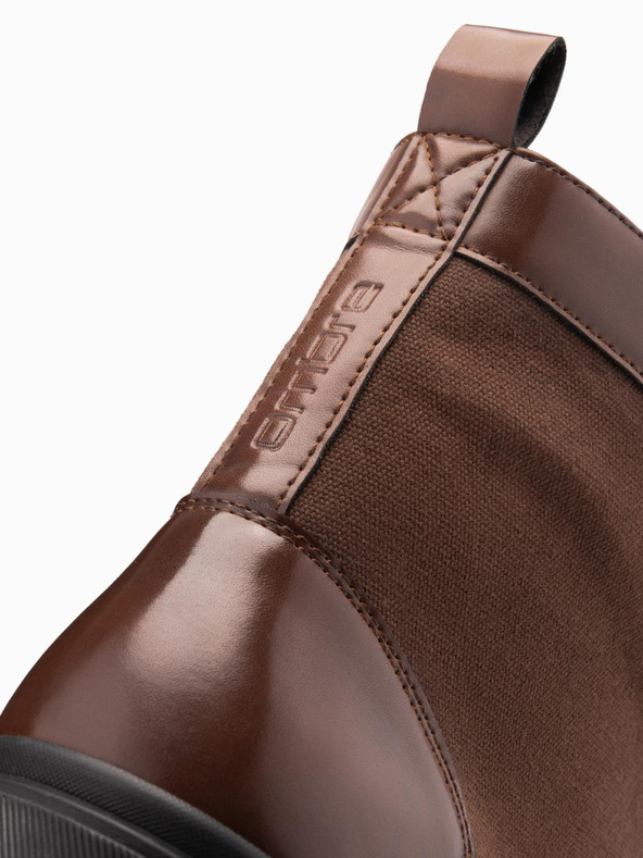 Ombre Clothing Férfi magas trapper cipő kötött anyagokból barna Ombre Clothing