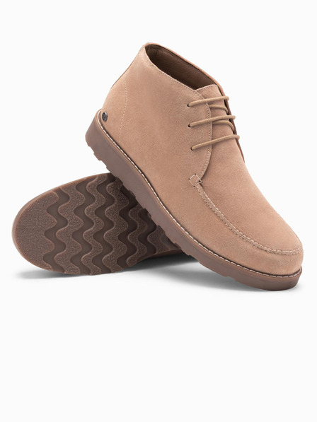 Ombre Clothing Férfi szarvasbőr bokacsizma vastag talppal bézs Ombre Ruházat Ombre Clothing