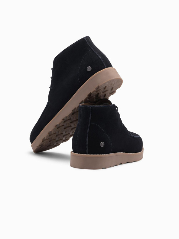 Ombre Clothing Férfi szarvasbőr bokacsizma vastag talppal kék Ombre Ruházat