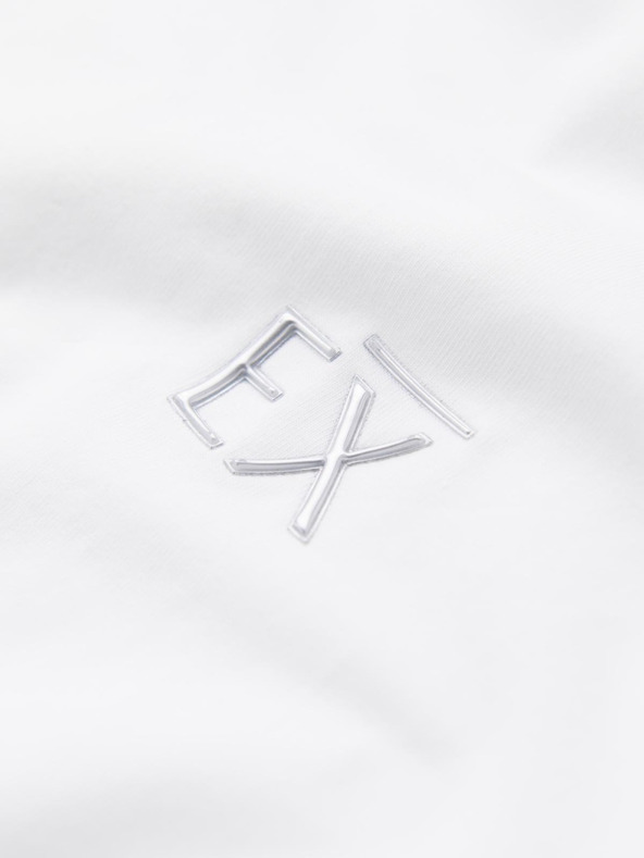 Ombre Clothing Férfi SLIM FIT V-nyakú póló elasztánnal és nyomtatással fehér Ombre Ruházat