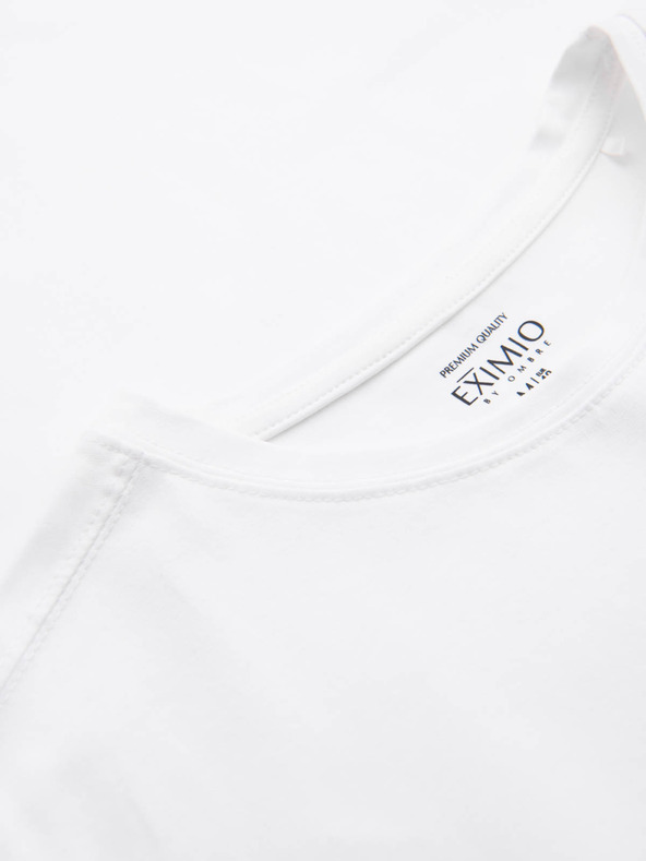 Ombre Clothing Férfi SLIM FIT póló elasztánnal és fehér nyomtatással Ombre Ruházat