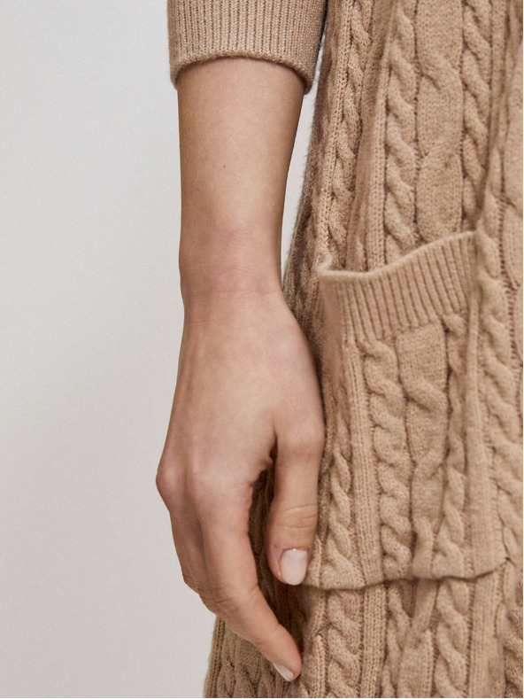 Moodo Bézs női hosszú kardigán Moodo