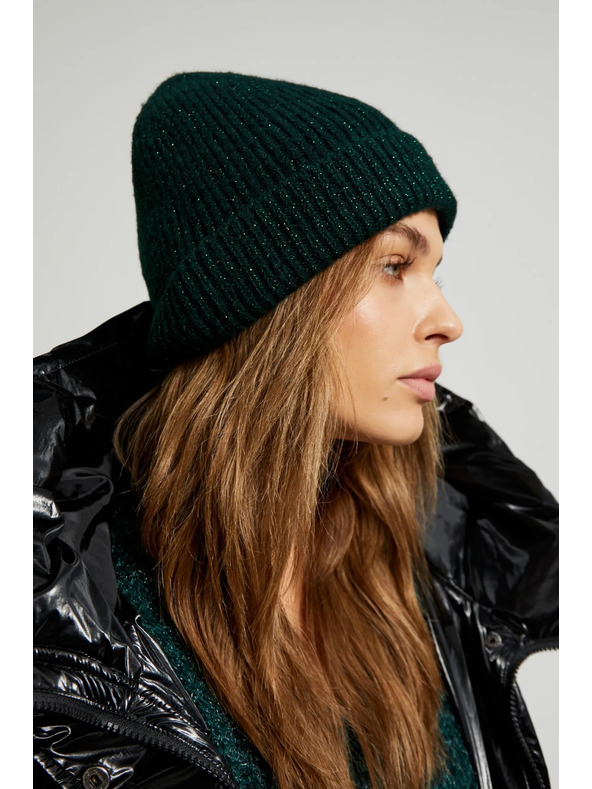 Moodo Sötétzöld fémszálas sapka Moodo