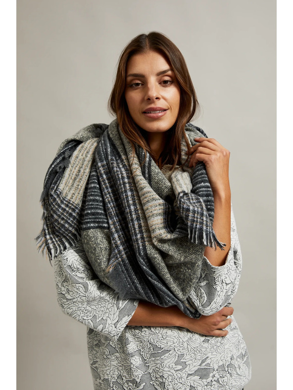 Moodo Moodo bézs-szürke női sál