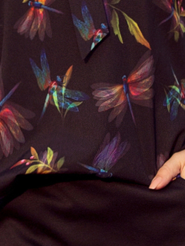 numoco Sötétkék női blúz mintás Numoco szövéssel