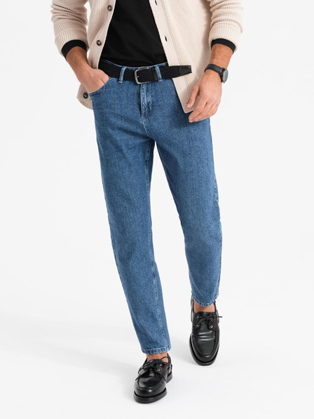 Ombre Clothing Férfi klasszikus mosott farmer REGULAR FIT kék Ombre ruházat