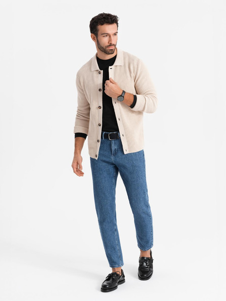 Ombre Clothing Férfi klasszikus mosott farmer REGULAR FIT kék Ombre ruházat