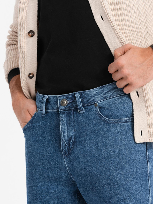 Ombre Clothing Férfi klasszikus mosott farmer REGULAR FIT kék Ombre ruházat