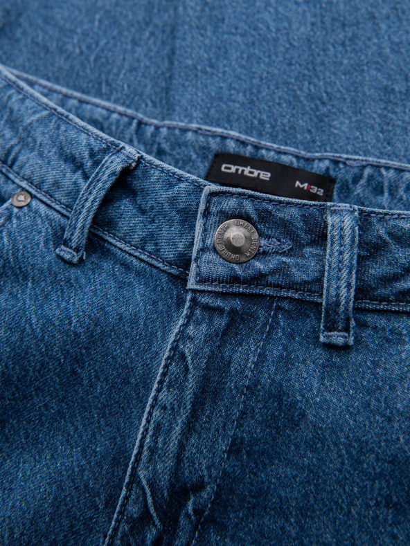 Ombre Clothing Férfi klasszikus mosott farmer REGULAR FIT kék Ombre ruházat