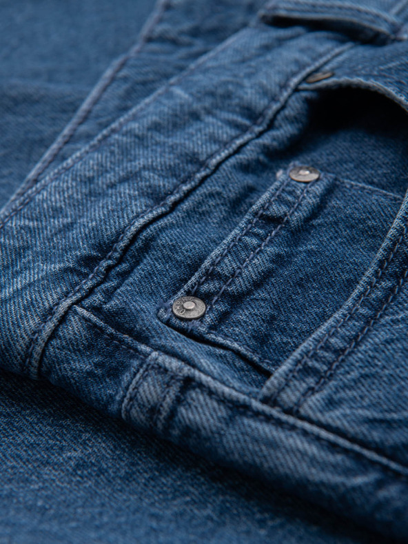 Ombre Clothing Férfi klasszikus mosott farmer REGULAR FIT kék Ombre ruházat