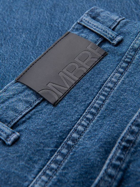 Ombre Clothing Férfi klasszikus mosott farmer REGULAR FIT kék Ombre ruházat