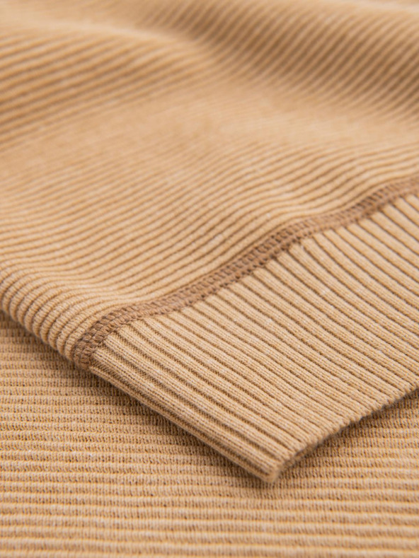 Ombre Clothing Férfi kötött RELAXED FIT pulóver mintás bézs Ombre ruházat