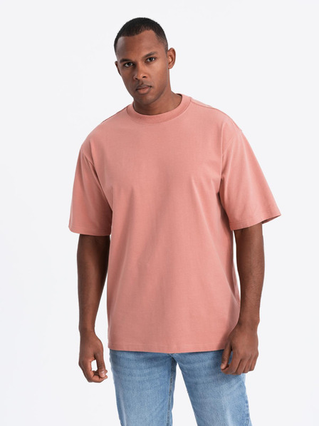 Ombre Clothing Férfi LOOSE FIT póló zsebbel narancssárga Ombre Ruházat Ombre Ruházat