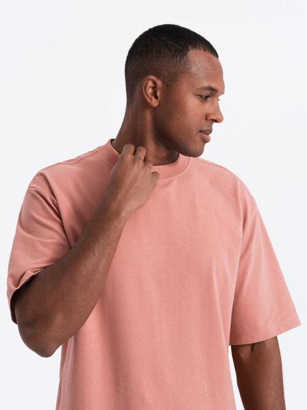 Ombre Clothing Férfi LOOSE FIT póló zsebbel narancssárga Ombre Ruházat Ombre Ruházat