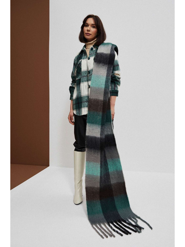 Moodo Kék szürke női Moodo kockás sál