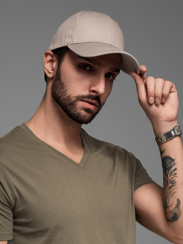 Ombre Clothing Férfi baseball sapka dekoratív hímzéssel bézs Ombre Ruházat