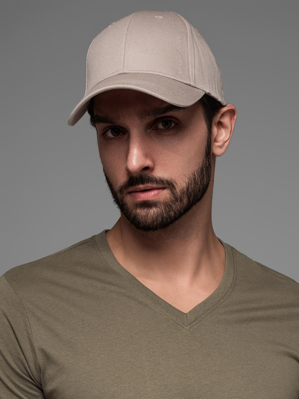 Ombre Clothing Férfi baseball sapka dekoratív hímzéssel bézs Ombre Ruházat