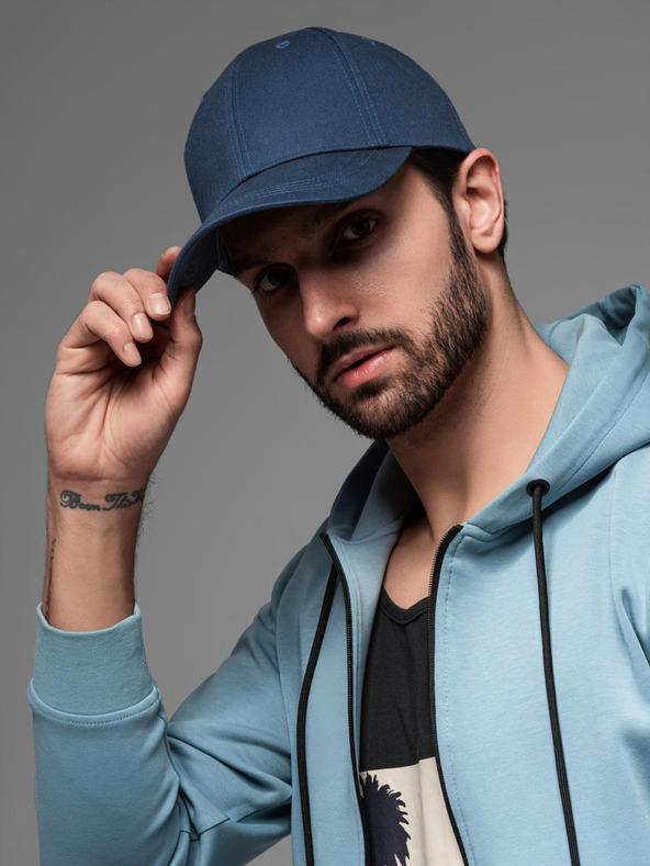 Ombre Clothing Férfi egyszínű sapka kék Ombre ruházat