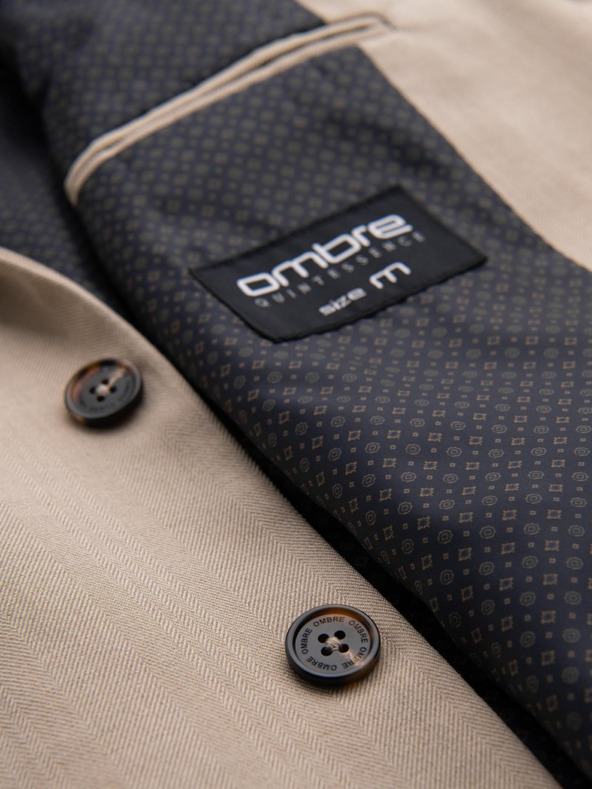 Ombre Clothing Elegáns férfi bézs színű gyapjú keverék blézer az Ombre Clothing-tól