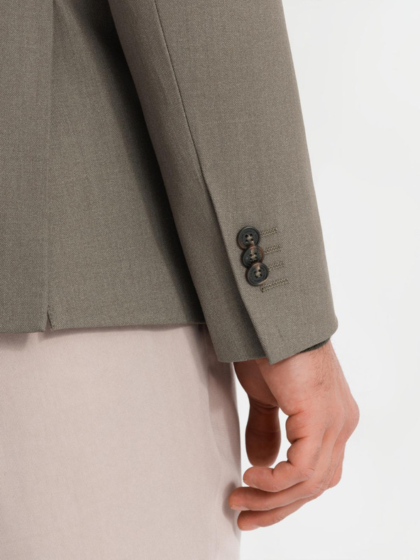 Ombre Clothing Elegáns férfi gyapjú keverék blézer Khaki Ombre ruházat