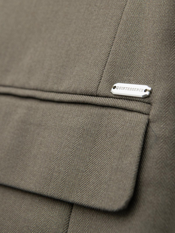 Ombre Clothing Elegáns férfi gyapjú keverék blézer Khaki Ombre ruházat