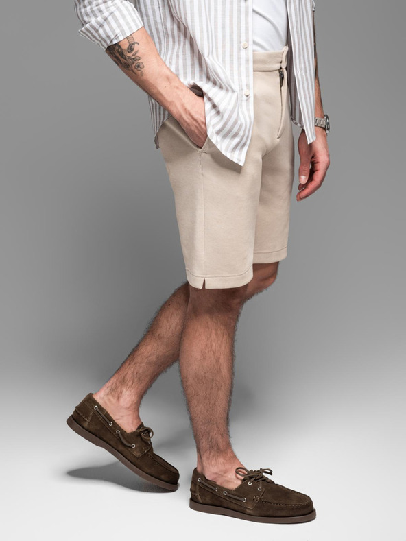 Ombre Clothing Férfi pamut tréningnadrág BASIC bézs Ombre ruházat