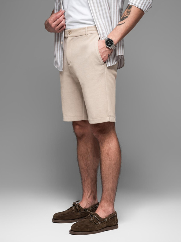 Ombre Clothing Férfi pamut tréningnadrág BASIC bézs Ombre ruházat