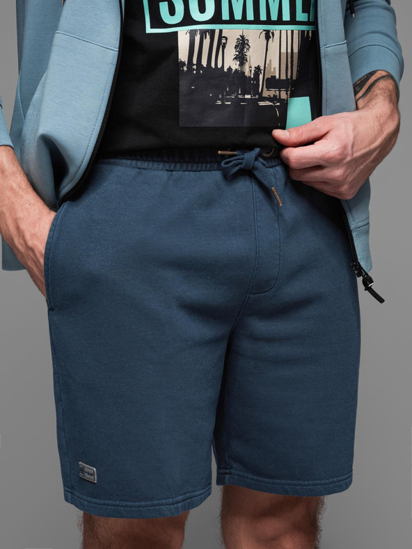 Ombre Clothing Férfi pamut tréningnadrág BASIC kék Ombre ruházat