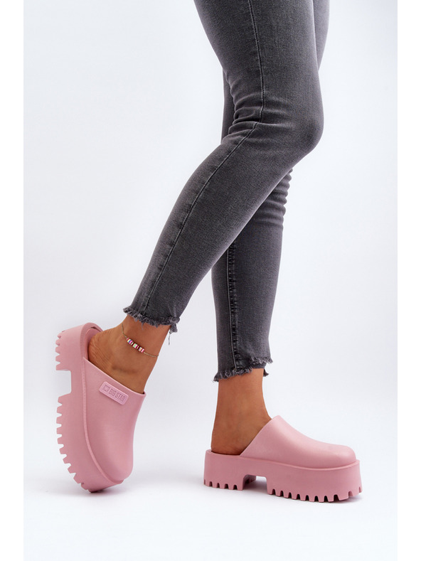 BIG STAR SHOES Női papucs egyszínű talppal Big Star rózsaszínű