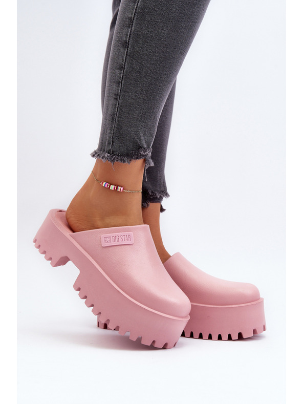BIG STAR SHOES Női papucs egyszínű talppal Big Star rózsaszínű